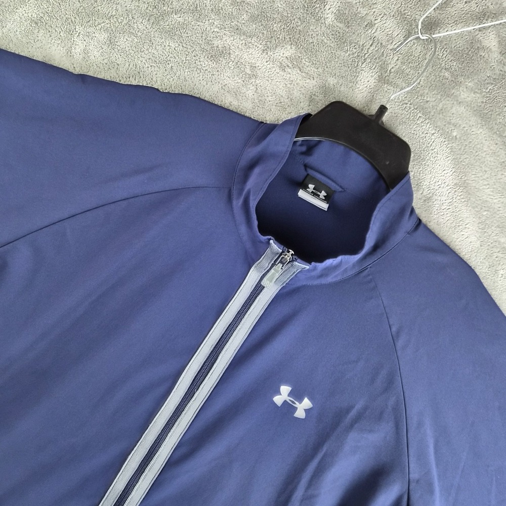 Under Armour Jacket XXL Navy Blue Full Zip Lightweight Stretch Training Athletic